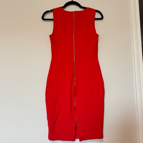 Lulu’s Deep V-Neck Bodycon Double Full Zipper Back Stretch Dress medium - Picture 4 of 11